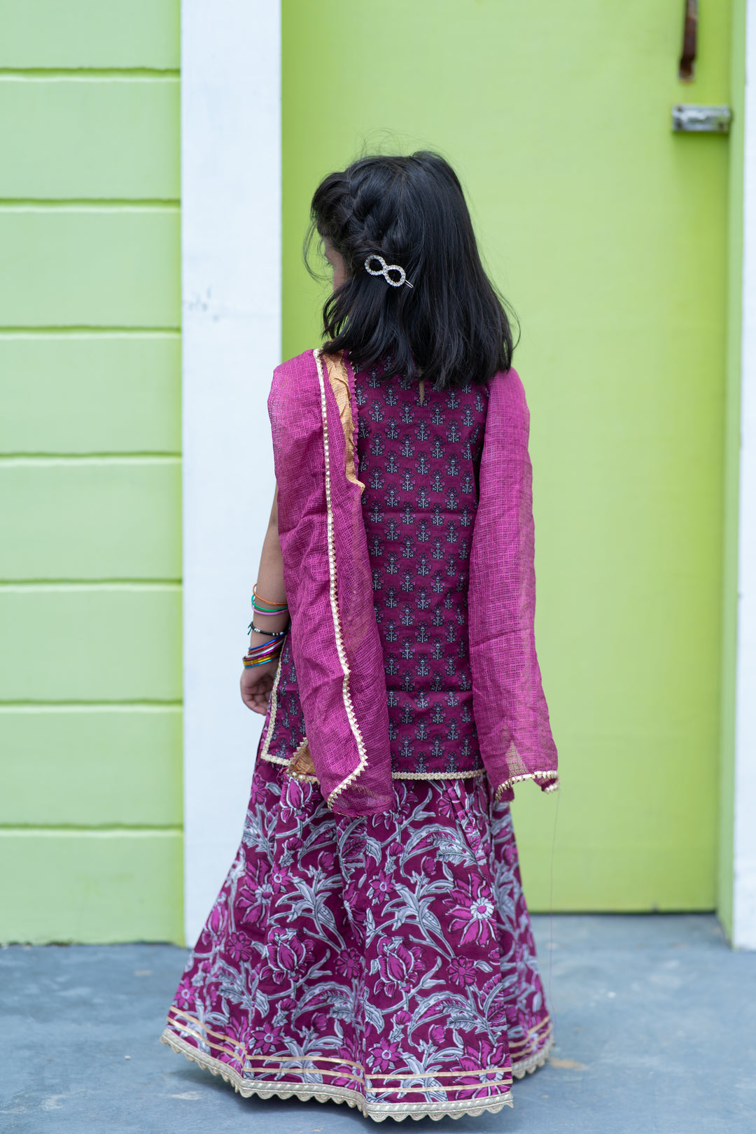 Plum Purple Kurti & Lehenga Set