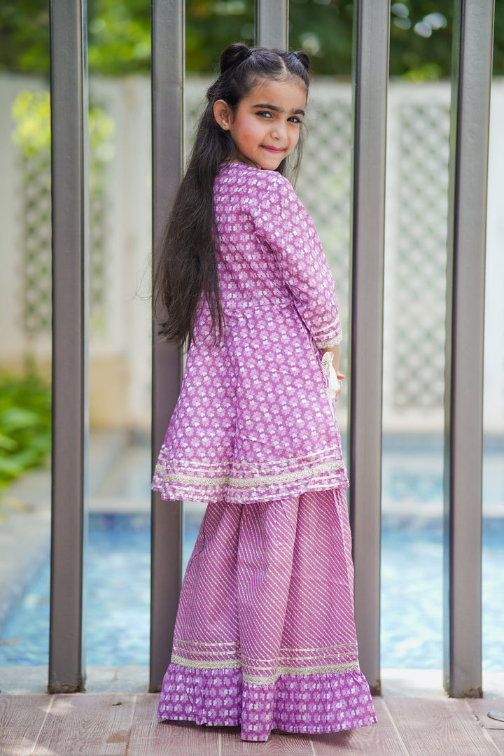 Lilac Floral Sharara Set