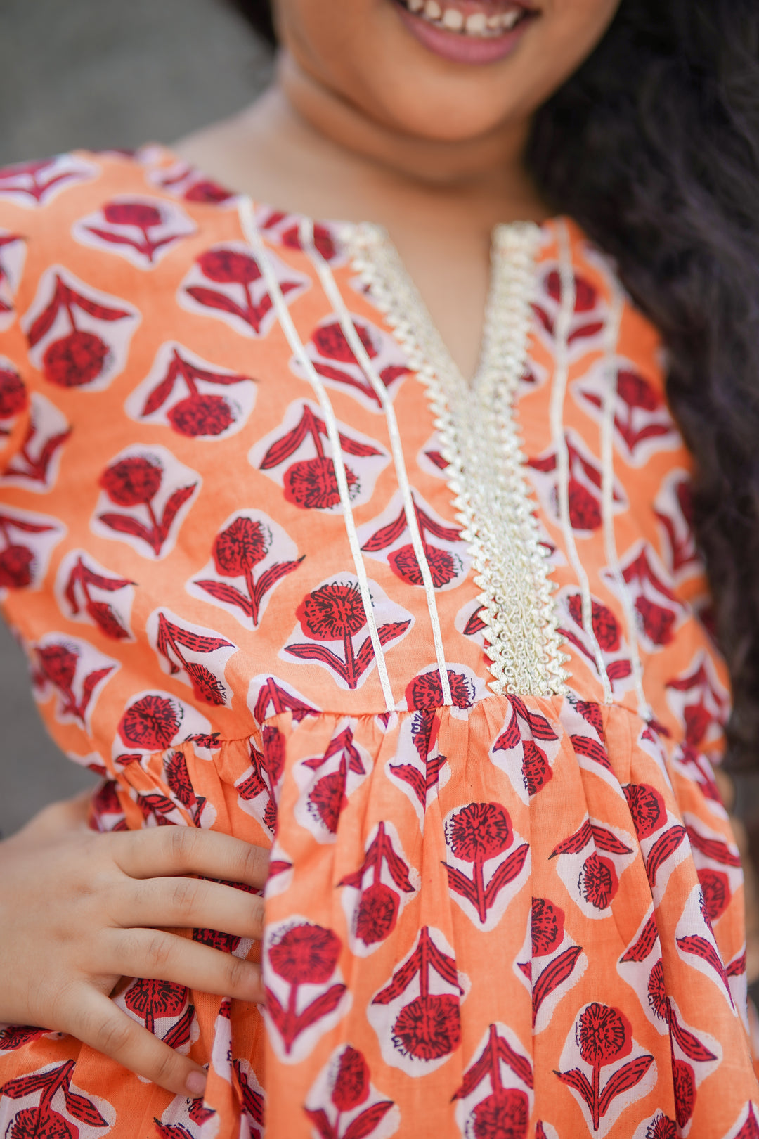 Orange Peplum with Harem Pants