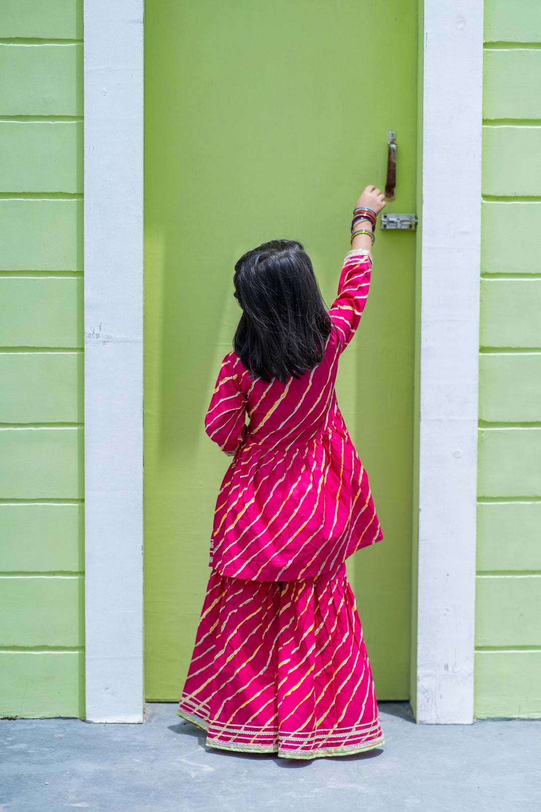 Pink Leheriya Sharara Set