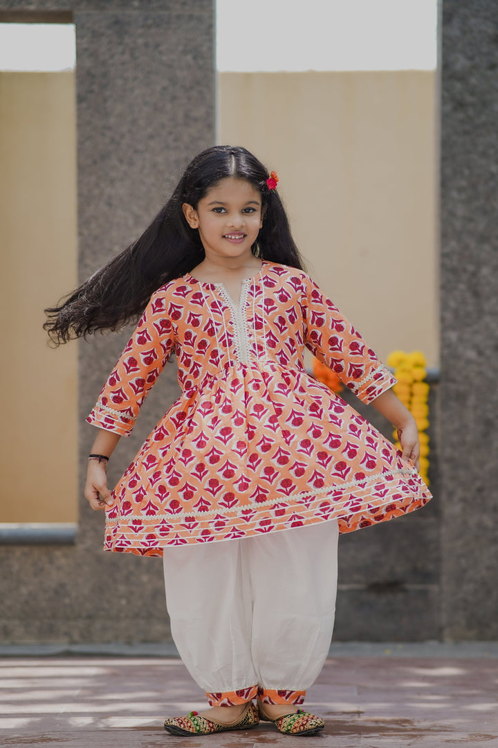 Orange Peplum with Harem Pants