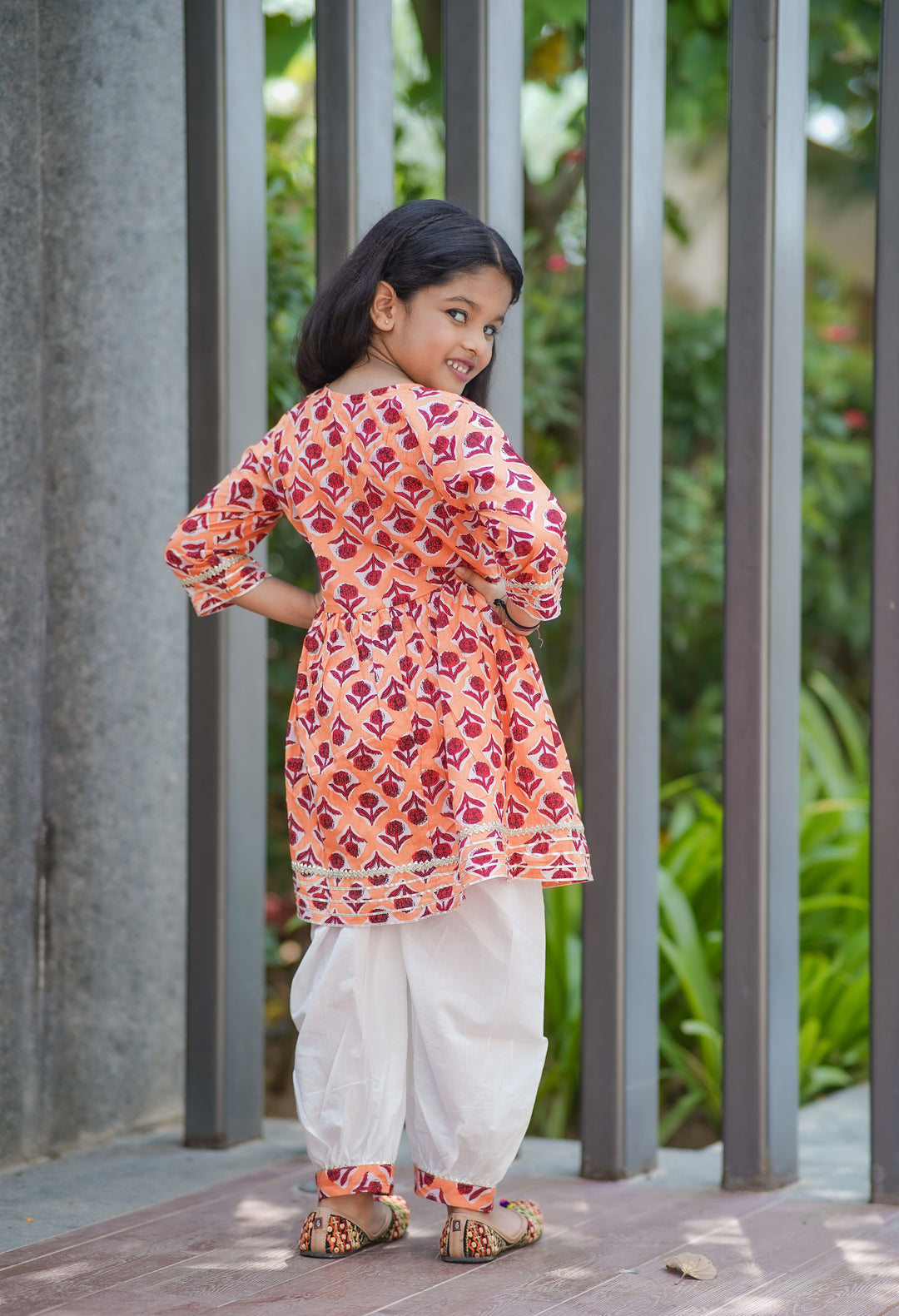 Orange Peplum with Harem Pants